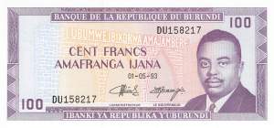 Burundi p29v 100 Francs 1993